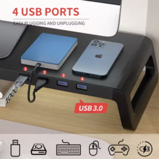 Soporte elevador para Monitor de PC con concentrador USB 3.0